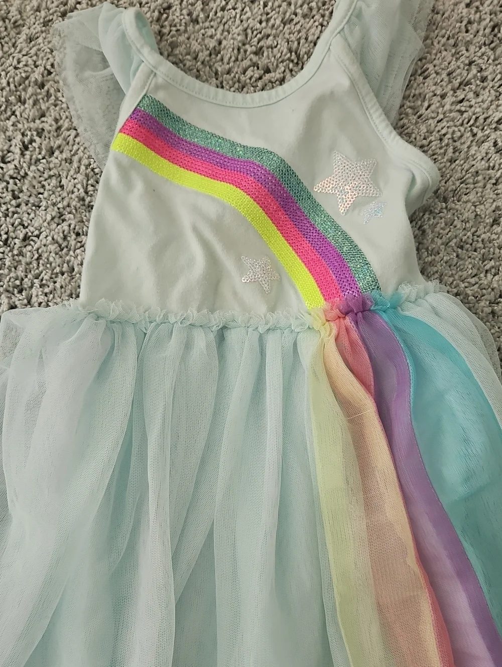 Kids Aqua Rainbow Tulle Costume Dress - Brand Unknown All 3 Or 1.